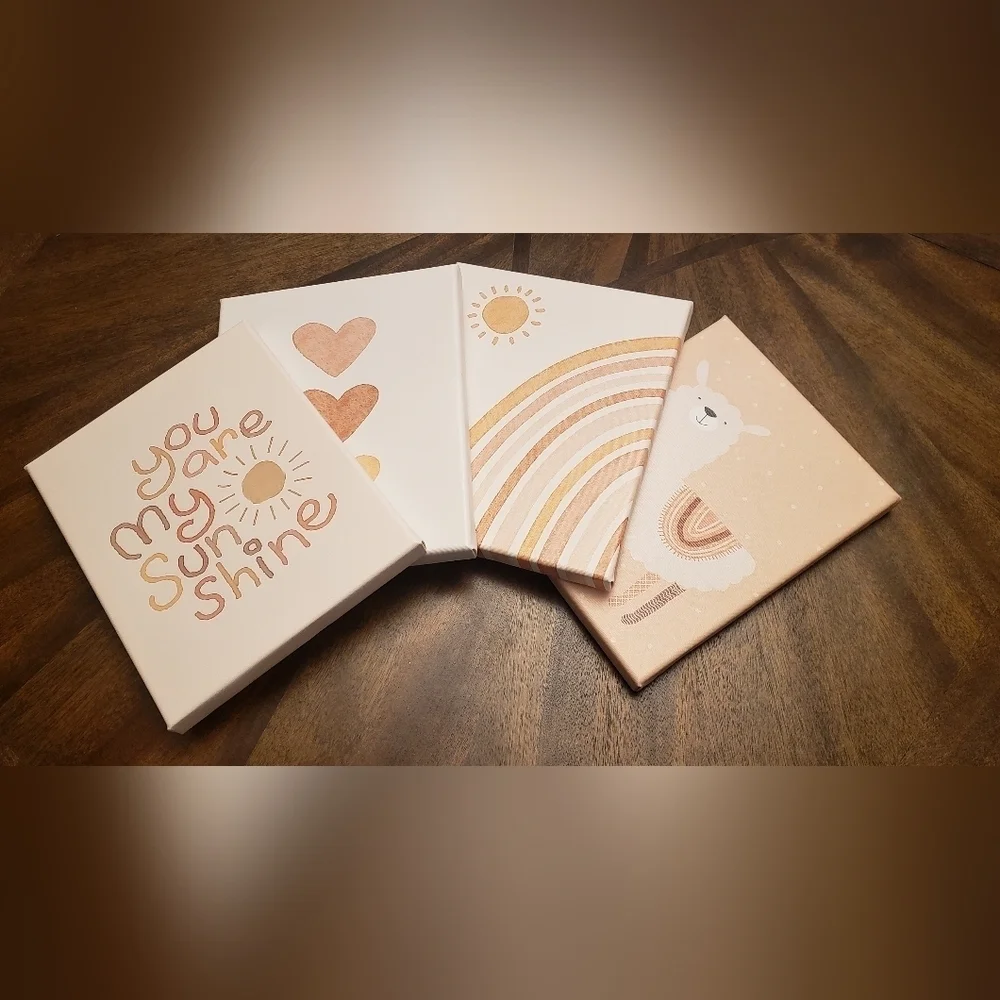 Wall Art 4 piece set 8x10 Rainbows